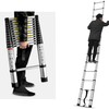 12.5ft Telescoping Ladder Aluminum Extendable Ladder Collapsible Locking Mechanism for