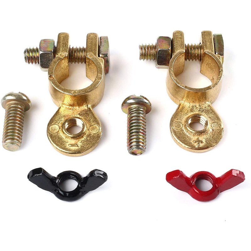 CZC AUTO Battery Terminals Solid Brass Clamps Connectors with Color