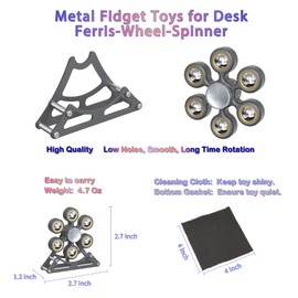 Desk Toys for Fidget Ferris-Wheel-Spinner: 4mins Kinetic-Spinning Cool-Gadgets, Cool-Stuff Thing Toy for Office School Home Man Women Christmas, Stress-Relief Game Gifts for Adult Teen Children Kid