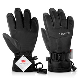 HIKENTURE Snow Gloves for Kids, 2x Heat Retention and 100% Waterproof, Perfect for Playing in the Snow, Snowboarding, School, Kindergarten, Bicycle, Juniors, Boys, Girls