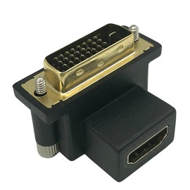Dafensoy Up Angled 90 Degree DVI to HDMI Adapter, Gilded DVI Male to HDMI Female, for Computer & HDTV & Graphics Card,Projector