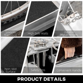 SVRCK Textured Aluminum Folding Wheelchair Ramp for Enhanced Mobility and Safety at Home or Outdoors, Lightweight and Portable Design