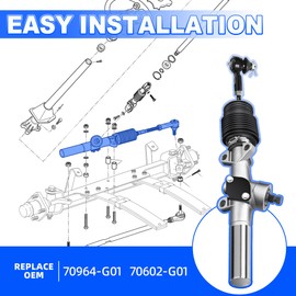 Mixopoly Golf Cart Steering Gear Box Assembly/Steering Rack and Pinion 70964-G01 70602-G01 for EZGO TXT Gas and Electric 2001-up, Includes Rack Ball Joint 70695-G01