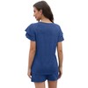 WIHOLL Two Piece Outfits for Women Summer Short Sleeve V-Neck