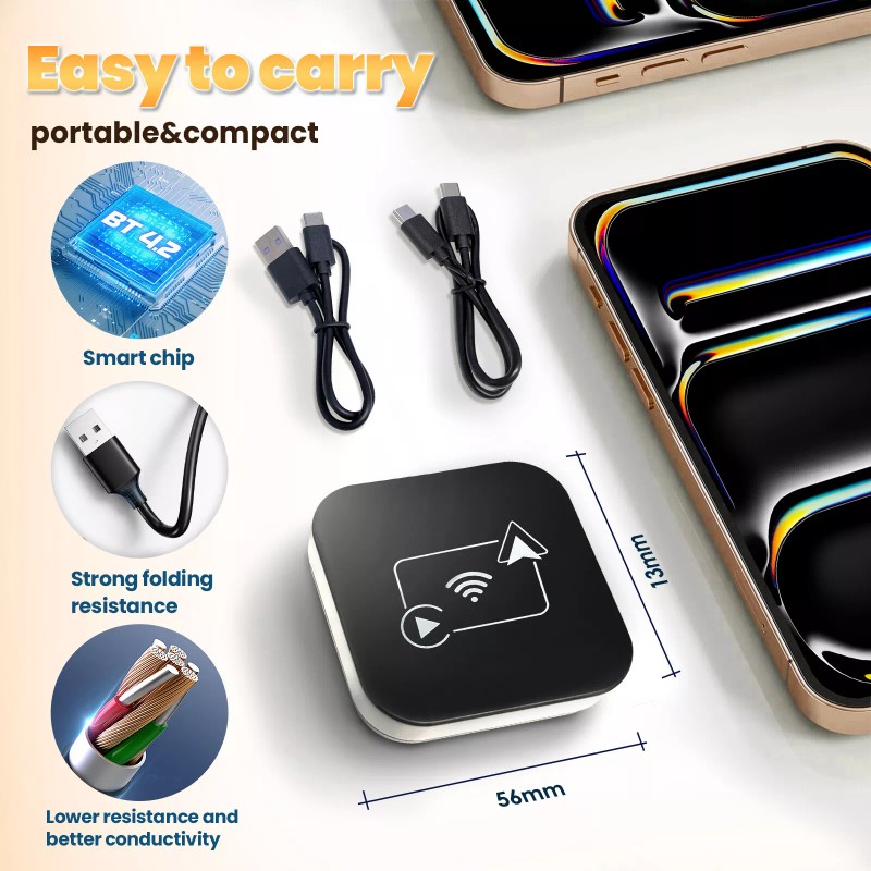 Lasertail Wireless CarPlay Adapter Dongle USB For Apple iOS Car