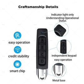 Universal Garage Door Opener, 433Mhz Replacement Garage Hand Transmitter Wireless Cloning Remote Control Key Fob 4 in 1 Remote Control Duplicator for Car Roller Shutter Garage Door (2 Pack)