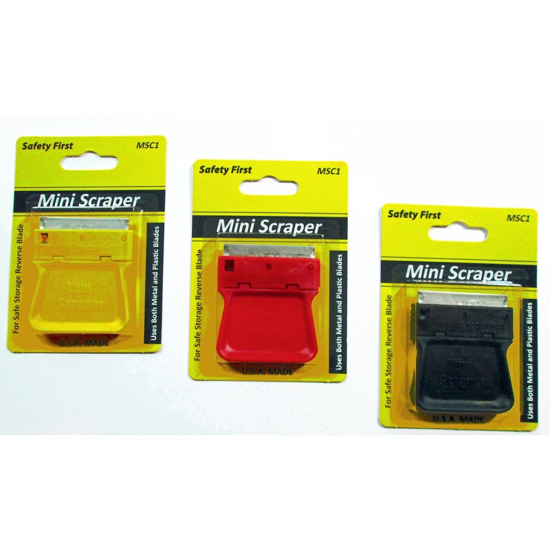 Mini Scrapers With Metal Blade Carded 2 Pack U.S. Made