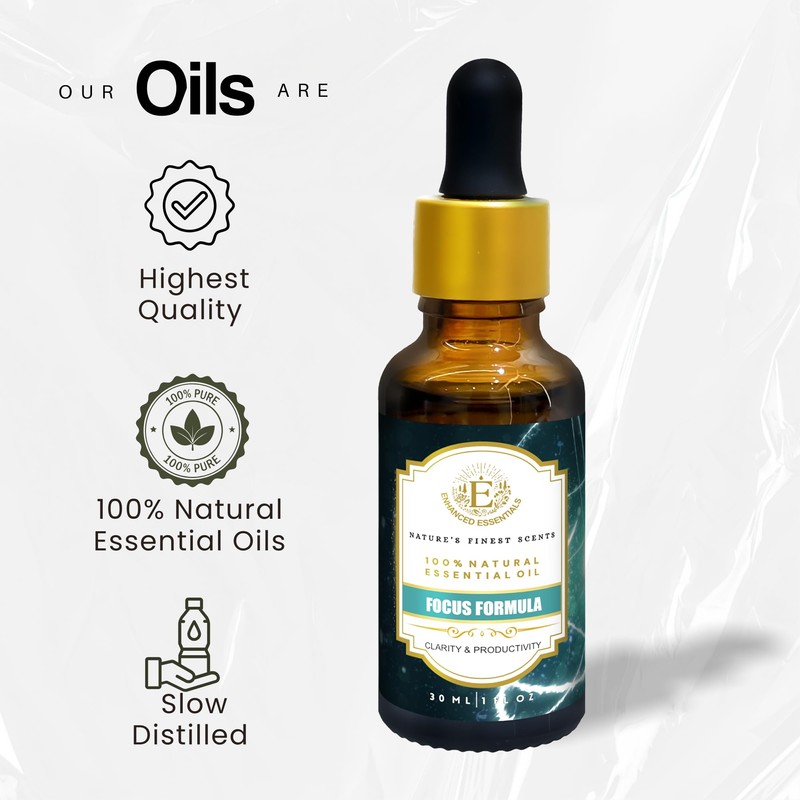Essential Oil Blend for Focus & Clarity by Enhanced Essentials
