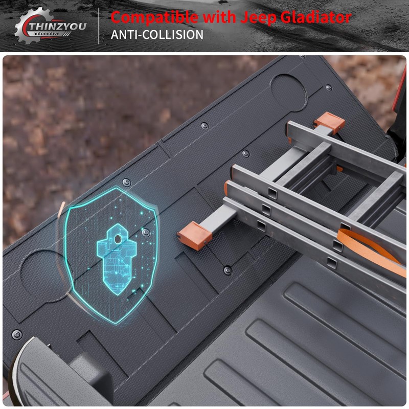 Thinzyou Tailgate Mat Compatible with 2020-2024 2025 Jeep Gladiator JT