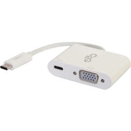 UD_C2G USB C to VGA Video Adapter w/ Power Delivery - USB Type C to VGA White