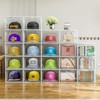 Hat Organizer Box for Baseball Caps, 6 Pack Clear Plastic