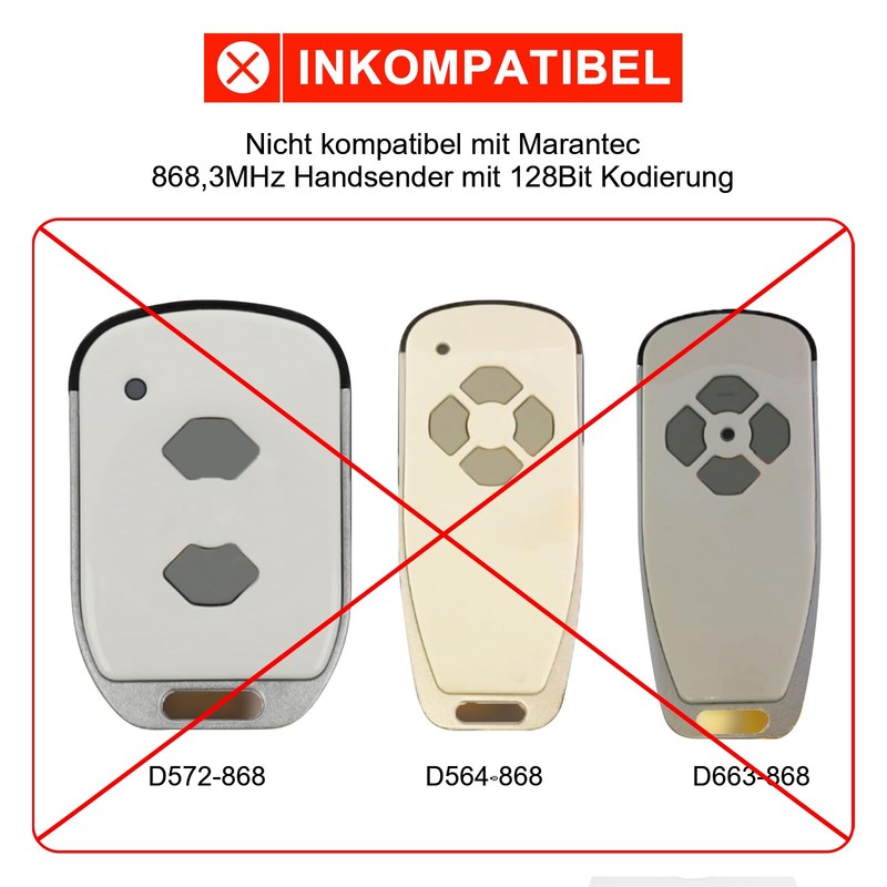 868.3MHz Garage Door Opener Handheld Transmitter for Marantec, 2 Channel