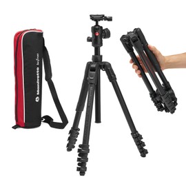 Manfrotto Befree Advanced AS, Camera Tripod, Lever Lock,Compatible with Arca-Swiss, Portable and Compact, Aluminum, Travel Tripod Kit, Ball Head, for DSLR, Mirrorless, Camera Accessories