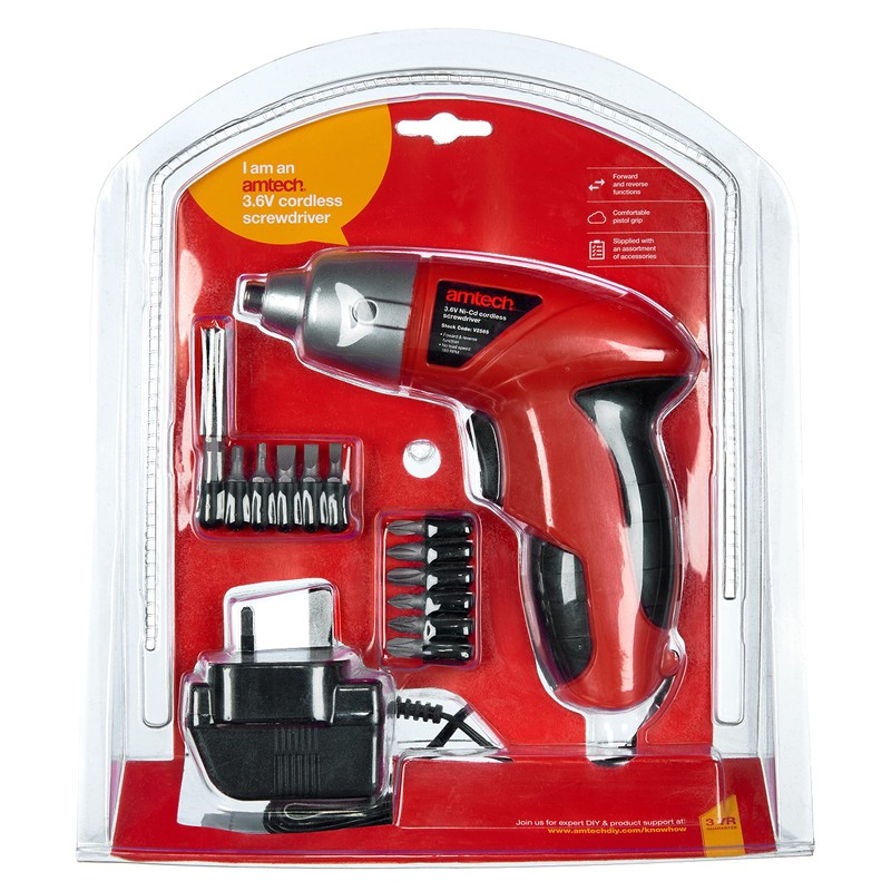 Amtech V2565 3.6V Cordless Screwdriver Kit