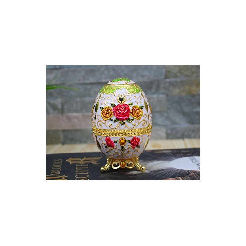 VOANZO Retro Creative Metal Toothpick Holder Flower Pattern Egg Shape