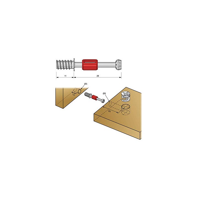 50 x Screw-In Wall Plugs Furniture Connector Cabinet Connector Clamping