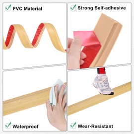 M METERXITY Floor Transition Strip Self Adhesive, 3.28FT PVC Transition Strips Suitable for Door/Tile/Floors Heights Within 4/5Inch(20mm), Carpet Edging Trim Strip [Raw Wood Grain]