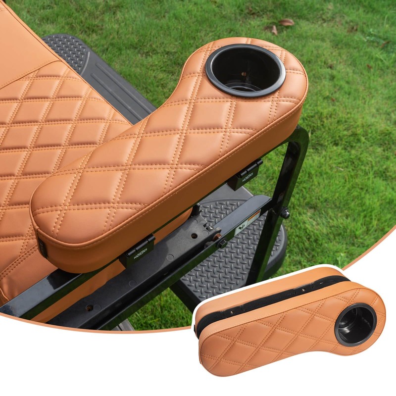 NOKINS Golf Cart Diamond Flip Armrest with Cup Holder, No