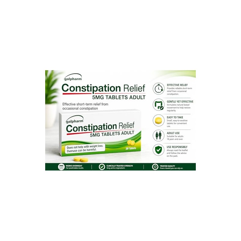 Constipation Relief 5mg Tablets Adult - (4 Packs of 20