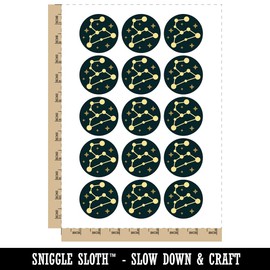 Leo Zodiac Star Constellations Temporary Tattoo Water Resistant Fake Body Art Set Collection - 15 2" Tattoos (1 Sheet)