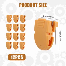 BOXOB 12pcs Cubicle Clips for Fabric Walls, Plastic & Stainless Steel Push Pin Clips, Cubicle Hooks for Hanging Photos, Notes, Memos, Data Cables (Yellow)