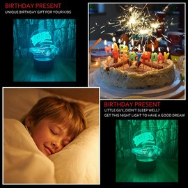 01 AUTO The Dukes of Hazzard General Lee Car Anime Figure Character 3D LED Optical Illusion Sleep Night Light with Remote 16 Colors Bedroom Decor Table Lamp Birthday Xmas Gifts for Child Kids