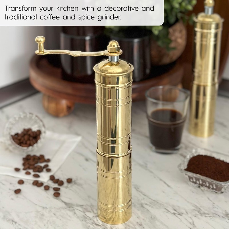 Glios Decorative Handmade Turkish Black Pepper & Coffee Grinder, Refillable
