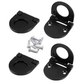 XMHF 4-Pack Recessed Type Door Drawer Handle Modern Flush Ring Kitchen Dresser Furniture Handle Pull,Flat Black Oval