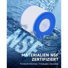 AQUALTRA Filter S1 for Pool, Compatible with PureSpa Filter for 11692 29001E 107 x 71 mm, Pack of 6