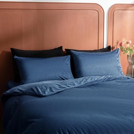 2 Pack Zippered Velvet King Pillowcases, Super Soft and Cozy Luxury Fuzzy Flannel Pillow Cases with Zipper, 20x36 Inches, Navy Blue