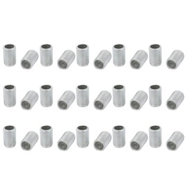 sourcing map Pack of 30 Lamp Pipe Nipples M10 Thread 15 mm Hollow Repair Part Galvanised Silver