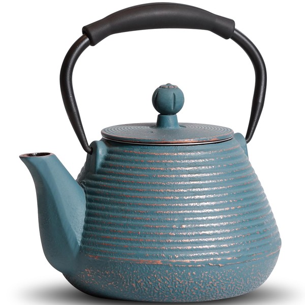 GUANGHEIRON Cast Iron Teapot, 33oz Tea Kettle Stovetop Safe with