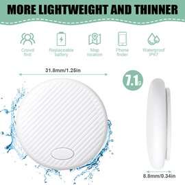 Ainiv Air Tracker Tag Pack of 2, Smart Tag Finder Compatible with Apple Where is? (iOS Only) with Protective Case, Waterproof Item Finder, Bluetooth Key Finder for Wallet/Luggage/Bags, White