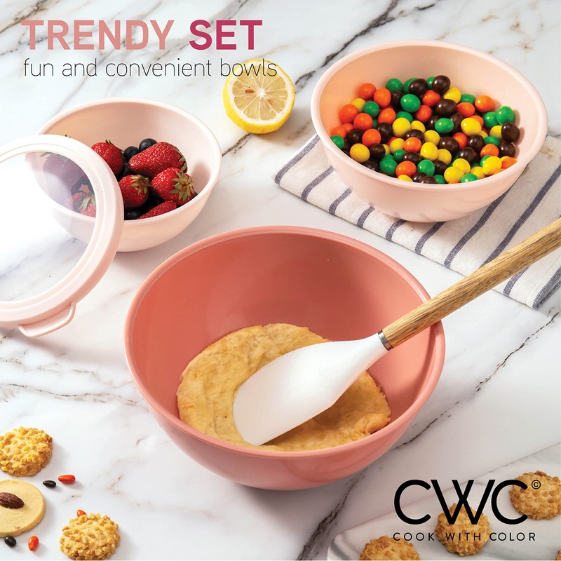 COOK WITH COLOR Mixing Bowls with TPR Lids - 12