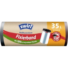 Swirl Fixing Tape Bin Liners 35 Litre 1 Roll of 10 Bags Charcoal