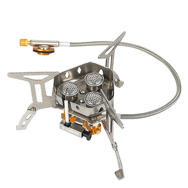TOMSHOO 5800W Foldable Camping Gas Stove 3 Burners Piezo Ignition
