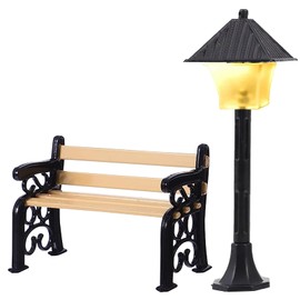 Miniature Street Light 1:12 Bench Mini Lantern Dollhouse Street Lamps Miniature Street Light Mini Dollhouse Accessories Miniature Gnome Accessories Garden Miniature Decoration