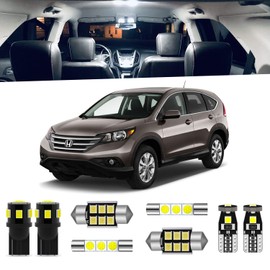 ENDPAGE 8-Pieces CRV LED Interior Light Kit for Honda CR-V 2007 2008 2009 2010 2011 2012 White 6000K Interior LED Lighting Package + License Plate Lights, Install Tool