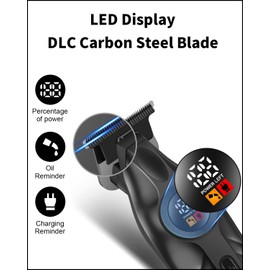 KEMEI 1743 Professional Hair Clippers for Men, Cordless Beard Trimmer, Electric T-Blade Zero Gap Hair Trimmer, USB Rechargeable with 4 Guide Combs