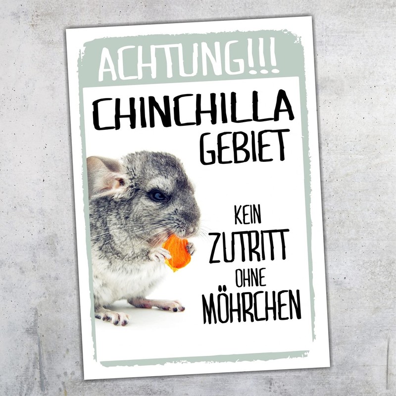 Achtung Chinchilla Kein Zutritt Sign Funny with Saying Door Sign