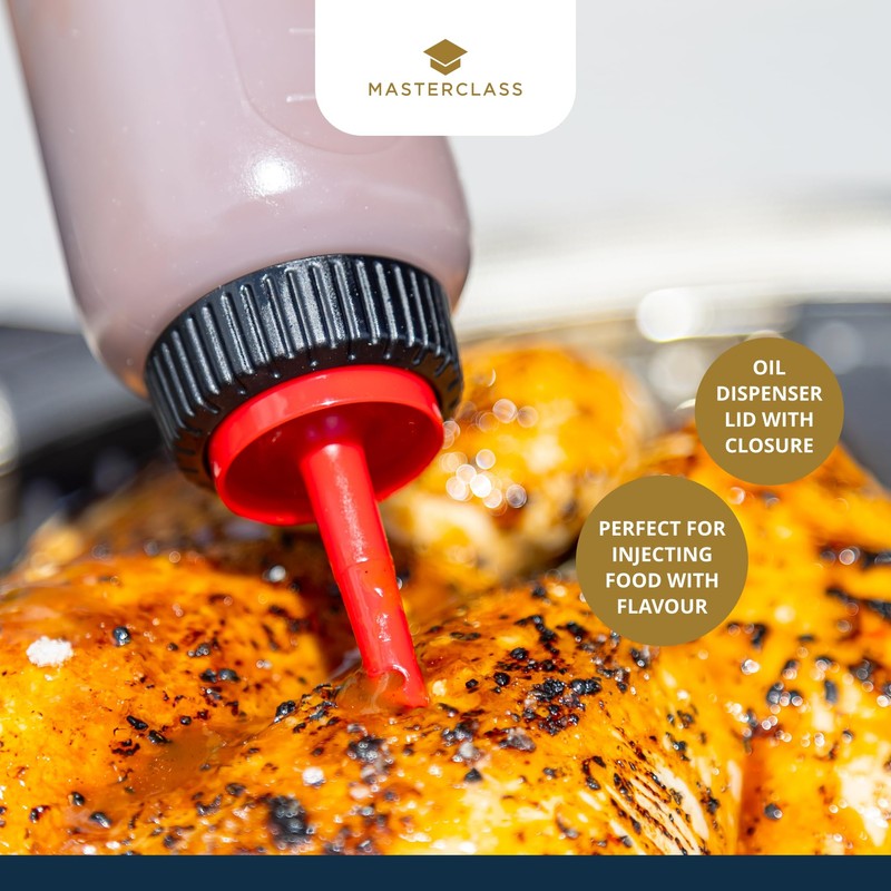 MasterClass Barbecue Bottle Set with 3 Interchangeable Heads, 350ml Marinating