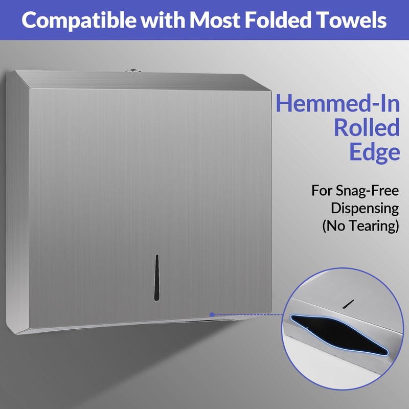 Stardrix Paper Towel Dispenser Wall Mount, Brushed Stainless Steel Commercial