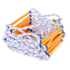 Emergency Fire Escape Ladder 10M / 32.8FT with 2 Hooks, Flame Resistant, Anti-Slip Safety Rope Ladder for Balcony 3-7 Story Homes, Reusable and Portable, Easy to Use & Store for Adults and Kids