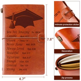 Filten Graduation Gifts for Her Him Leather Journal Notebook Inspirational Graduation Gifts High School University College PHD Masters Degree Graduation Gift Ideas for Women Men