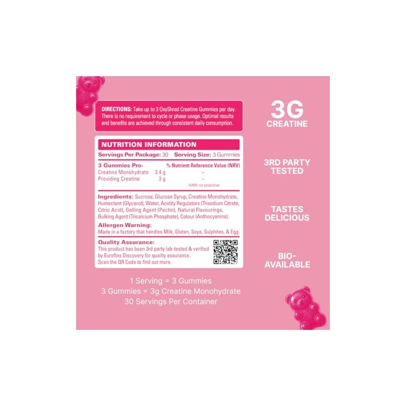 EHP LABS Creatine Gummies 3g Per Serving - Berry Bliss
