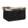 Relaxdays Felt Firewood Basket, Portable Magazine Holder, Wood Bin H