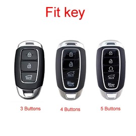 ROYALFOX (TM 3 4 5 botones TPU suave fibra de carbono silicona Smart Remote Key Fob Case Cover Shell para Hyundai i30 Azera ix35 Elantra Accent Santa Fe IG Grandeur, 2017-2020 Hyundai Palisade (negro)