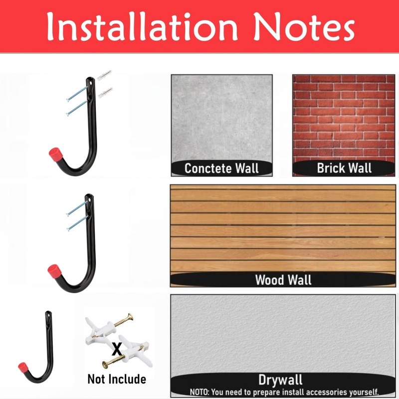 Moundnaik 8 X Heavy Duty Garage Wall Mounted Metal 100%