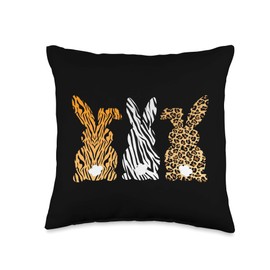 Easter Bunny Animal Print Animal Print Bunnies Easter Throw Pillow, 16x16, Multicolor