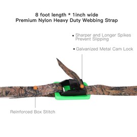 XSTRAP STANDARD Padded Cam Lock Buckle 6PK 8FT Powersports Tie-Downs Camouflage Lashing Straps with Carrying Bag, for Securing Cargo, Luggage, Car Roof Rack